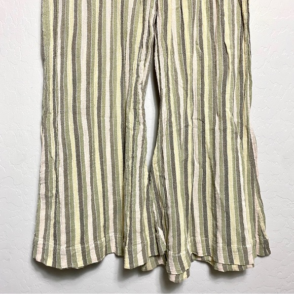 Free People Jones Beach Wide Leg Striped Trousers Pants Cotton Size Medium - Picture 5 of 9